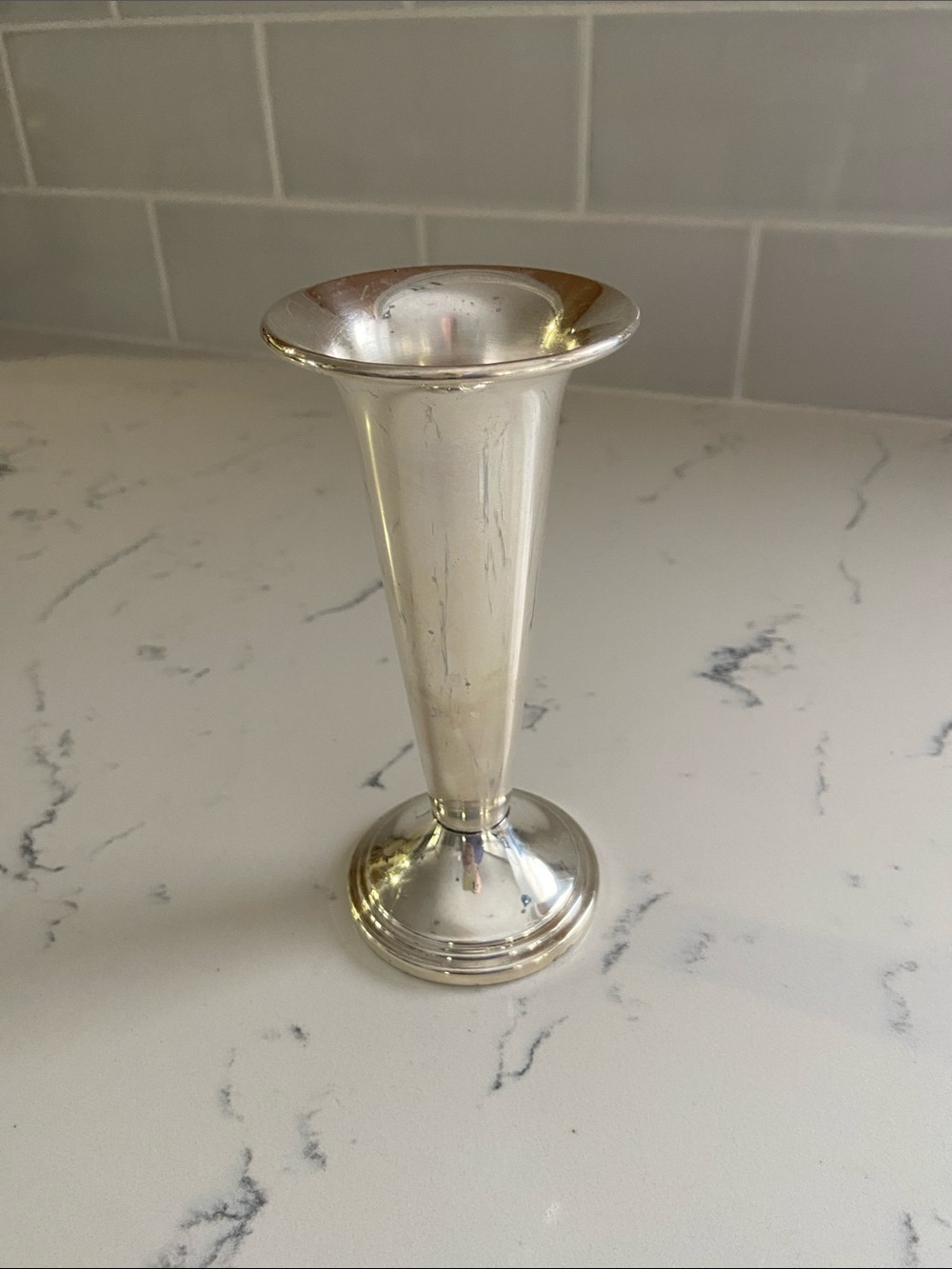 Vintage Sheridan Silver on Copper Trumpet Bud Vase - Picture 7 of 7